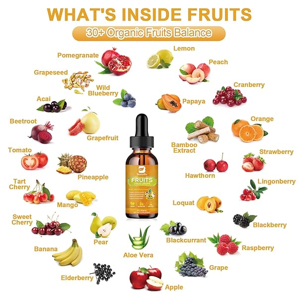 B BEWORTHS FRUITS AND VEGGIES SUPPLEMENT – BALANCE OF NATURAL FRUIT AND VEGETABLE VITAMINS SUPPLEMENTS LIQUID DROPS, WHOLE NATURE SUPER-FOOD FILLED WITH VITAMINS AND MINERALS – SUPPORTS ENERGY LEVELS
