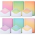 90 Piece Watercolor Stationery Paper and Envelopes Set for Letter Writing, 6 Colorful Designs, 60 Lined Sheets, 30 Envelopes (10.25 x 7.25 In)