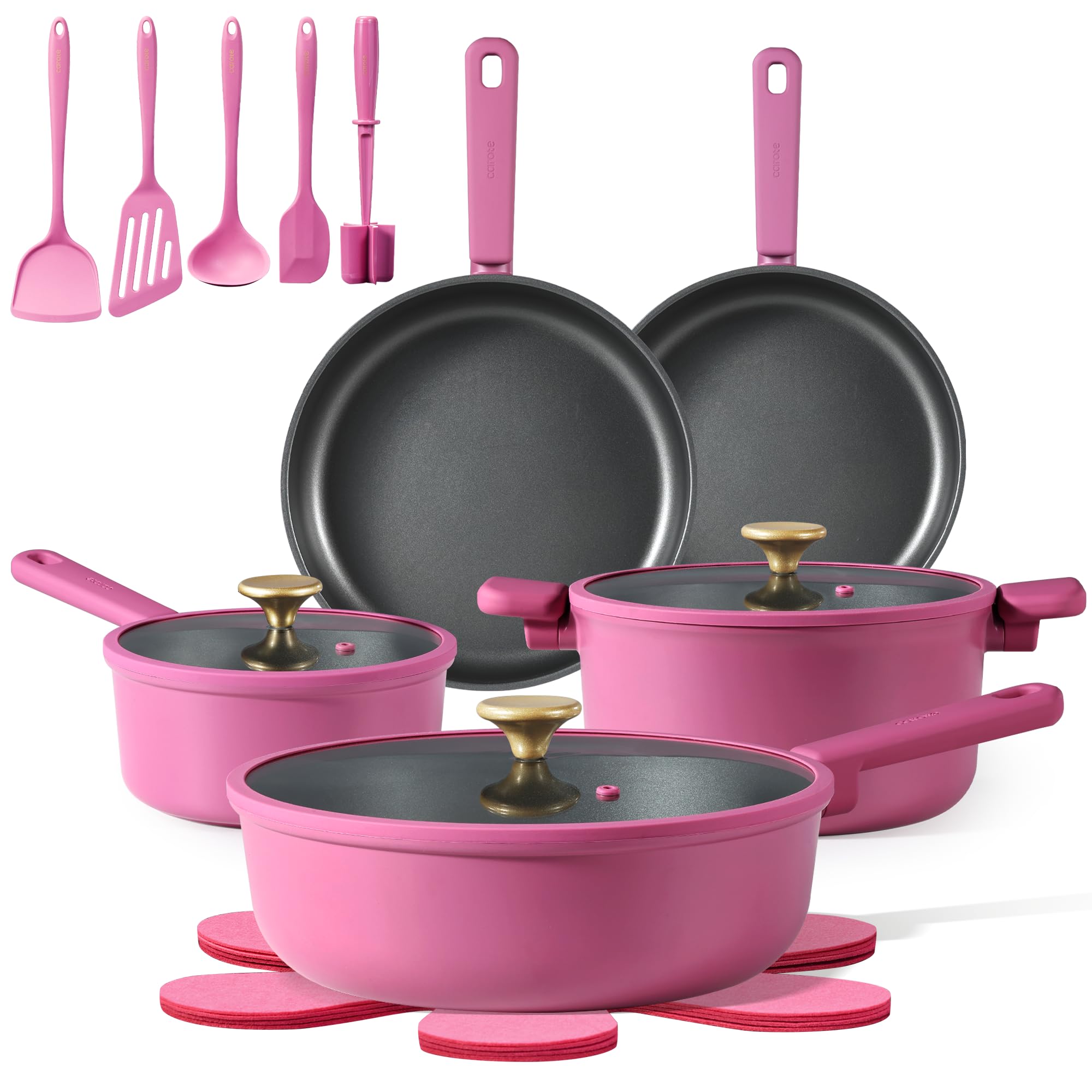 Photo 1 of ****************MISSING PIECES***************
CAROTE Non Stick Pots and Pans Set, Cookware Sets Nonstick, Kitchen Cooking Set with Stay-Cool Handles,with Silicone Tools and Pot Protectors,17 Piece