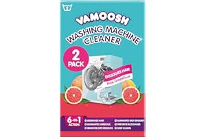 Vamoosh 6-in-1 Washing Machine Cleaner, Dissolves Hair, Removes Limescale, Deep Clean, Leaves Smelling Fresh, Descales. 2 Sachets, 2 Washes (Pink Grapefruit)