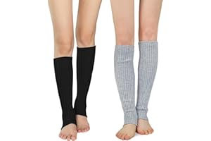 American Trends 2 Pack Y2K Kawaii Leg Warmers for Women & Girls - Soft Ribbed Stretch Ballet Leg Warmers