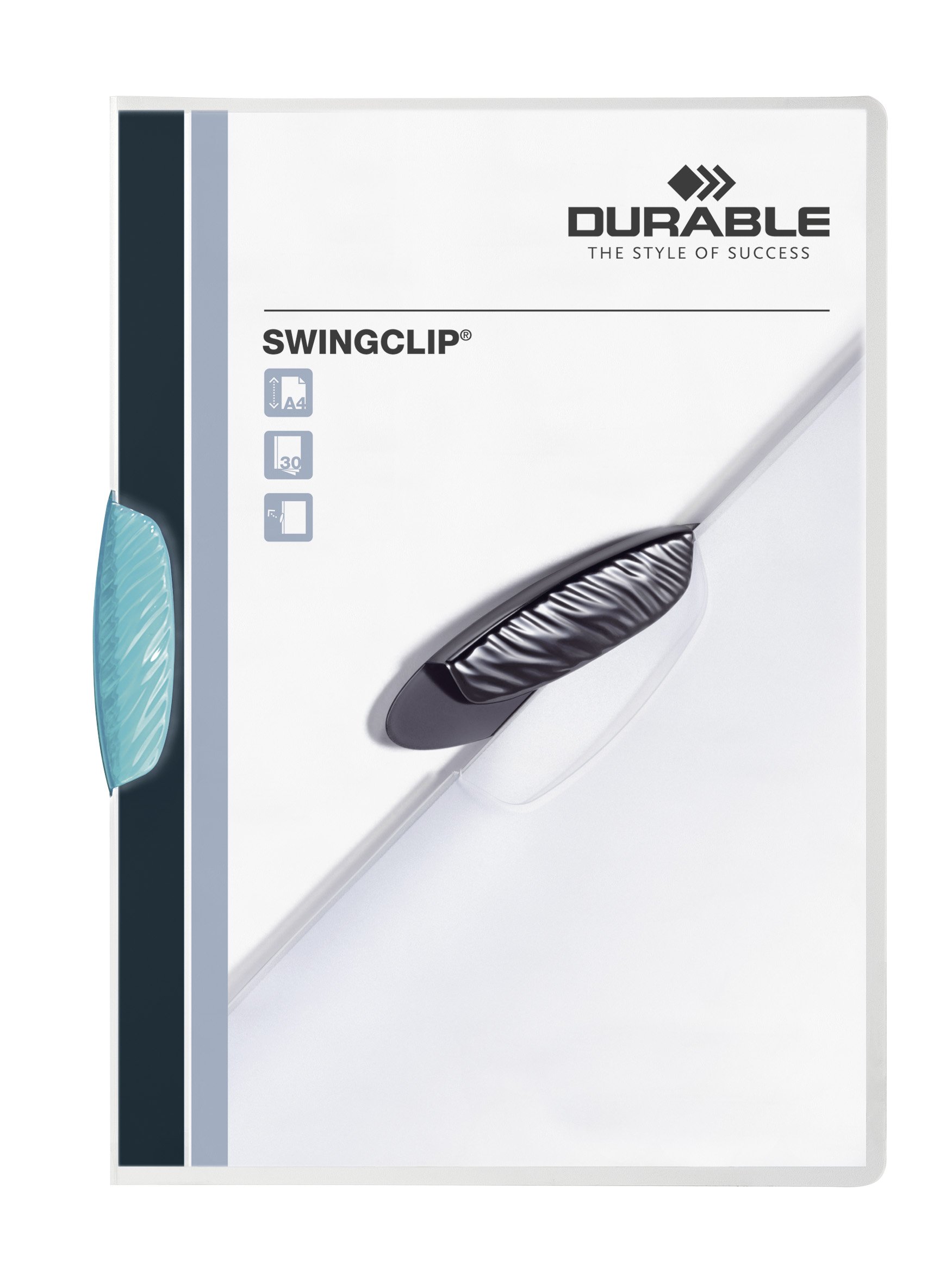 Durable 2260/14 Swingclip File for 1-30 Sheets A4 - Light Blue (Single)