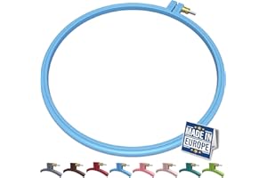 Maker Susan Plastic Embroidery Hoop, Hello Series Cross Stitch Hoops for Beginners, Punch Needle Hoop, Embroidery Frames for Sewing, Needlework, Embroidery Projects (Blue, Large 9.45" (24 cm))