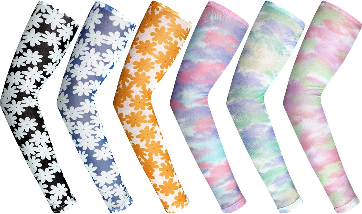 6 Pairs Women Cooling Arm Sleeves Protection Sleeves Mesh Ice Silk Arm Sleeves : Clothing