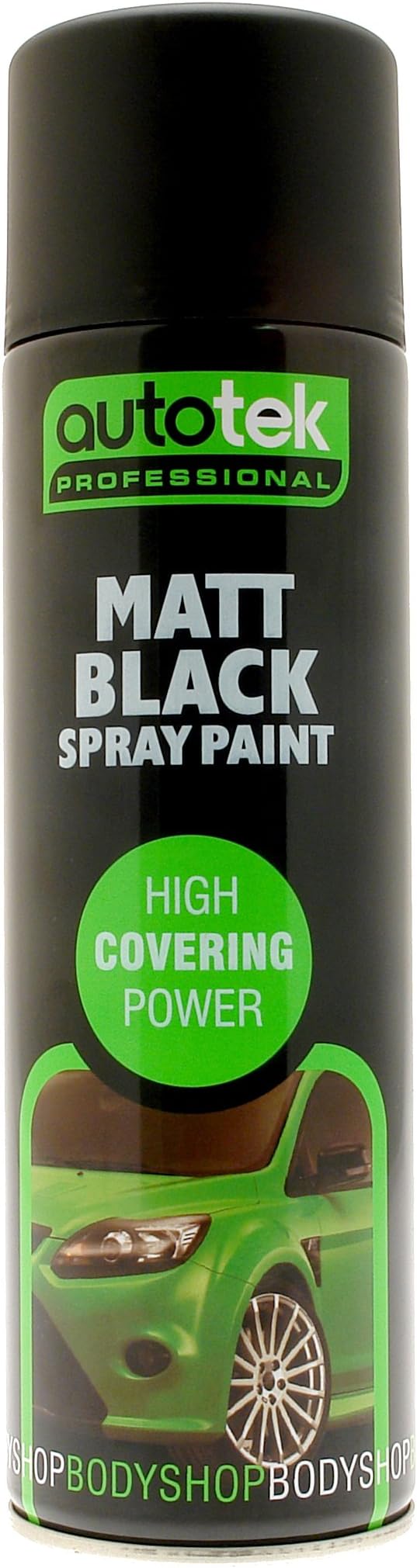 AutoTek Professional Matt Black Wheel Spray Paint 500 ml High Covering Acrylic