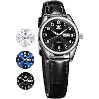 Olevs Women\'s Silver Black Vintage Leather Waterproof Reloj Mujer Luxury Watch Amazon.com: OLEVS Black Leather Watch Women Fashion Luxury  main image 3