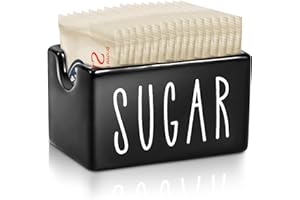 EVELOMO Ceramic Sugar Packet Holder, Sugar Packets Caddy for Coffee Bar, Sugar Packet Container Sugars Packets Dispenser Suga