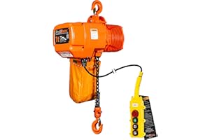 Prowinch 2200 Lbs 1 Ton Electric Chain Hoist 3 Phase 208V-240/440-480V -20 ft Lifting Height, H3 Duty Class, G100 Chain for Heavy-Duty Lifting, Ceiling pulley, Warehouse Garage, Attic & Industrial Use