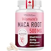 Maca for Women | 500MG Gelatinized Herbal Supplement to Support Energy, Hormone Balance, Menopause & Cycles | Third-Party Tes