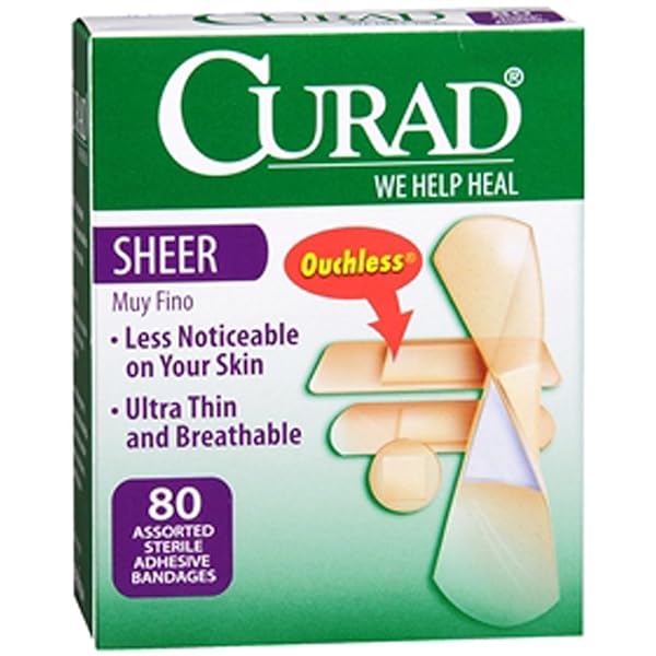 MEDLINE CUR45243Z CURAD ADHESIVE BANDAGES, SHEER (BOX OF 1)