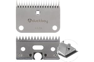 DUCKBOY Horse Clippers Blades, Detachable and Replaceable Blades，Detachable Universal Blades for Professional Horse Grooming Clippers, Top and Bottom, Stainless Steel, 2 PCS with 15 + 18 Teeth