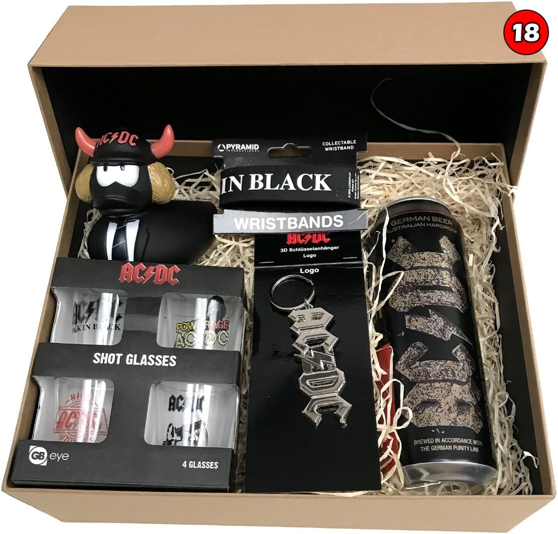 AC/DC Luxury Gift Hamper (3) Containing AC/DC Beer and Official Merchandise Amazon.co.uk