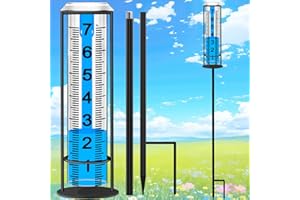 ASENRON Rain Gauge Outdoor, Upgraded Rain Gauges Outdoors Best Rated,Accurate Rain Measure Gauge for Yard,Adjustable Height Rainfall Meter,Rain Gauge Outdoor Freeze Proof,Rain Measuring Tool,Easy to Read