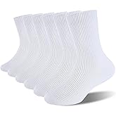 Saracat Age 3-11 Unisex Kids 100% Natural Cotton Socks, Soft Moisture Wicking Dress Crew Socks for Boys and Girls.