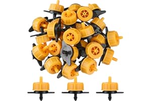 Didaey 50 Pcs Drip Irrigation Emitters Water Tubing Irrigation Tubing Pressure Compensating Dripper Emitters System Drip Tip Constant Flow Heads Parts for Garden Watering Dripper (2 GPH)
