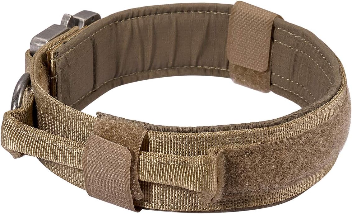Motusamare Tactical Dog Collar Adjustable Military Training Collars with Control Handle Quick Release Metal Buckle 1.5"