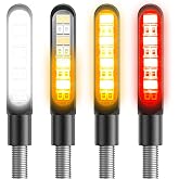 Kinstecks 4PCS Motorcycle Indicators Flowing Turn Signal Lights Motorbike Turning Indicators Daytime Running Lights Brake Lights 12V 16LED for Motorcycle Motorbike
