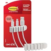 Command 5-Cord Clip Organizer, 4 clips, 8 Medium strips | Command Strips Cord Organizer, keeps Cables Out of Sight, Damage Free Hanging, No Tools, Removes Cleanly