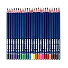 Pluqis Premium Art Quality Colored Pencils, Set of 24 Colors, Pre-Sharpened, Artist Grade Pigments for College Students, School Supplies and Adult Coloring Books