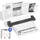 MUNBYN Portable Printers Wireless for Travel ITP02, Portable Printer Bluetooth, Support 8.5" x 11" & A4 Thermal Paper, Compat
