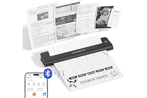 MUNBYN Portable Printers Wireless for Travel ITP02, Portable Printer Bluetooth, Support 8.5" x 11" & A4 Thermal Paper, Compat
