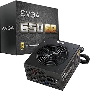 EVGA 210-GQ-0650-V1 650 GQ, 80+ GOLD 650W, Semi Modular, EVGA ECO Mode, 5 Year Warranty, Power Supply, Black