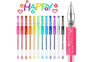 NIUTOP Stocking Stuffers for Kids Teens Girls Boys, 12-Color Scented Glitter Gel Pens, Coloring Markers Colored Pen Set, Cute Glitter Pens Journaling Supplies Fun Stationary, Halloween Christmas Gifts