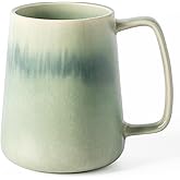 TaoTaojarvie Ceramic Coffee mugs, 24 oz, Extra Large Mugs, Big Tea and Cups, Large Handle, Pottery Mugs, Transmutation Glaze，Wide Bottom Coffee Mug, Microwave and Dishwasher Safe. (Light Green)