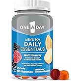 One A Day Men’s 50+ Daily Essentials Multivitamin Gummies, Multivitamin for Men Over 50, Fruit Medley Flavor, 120 Gummies