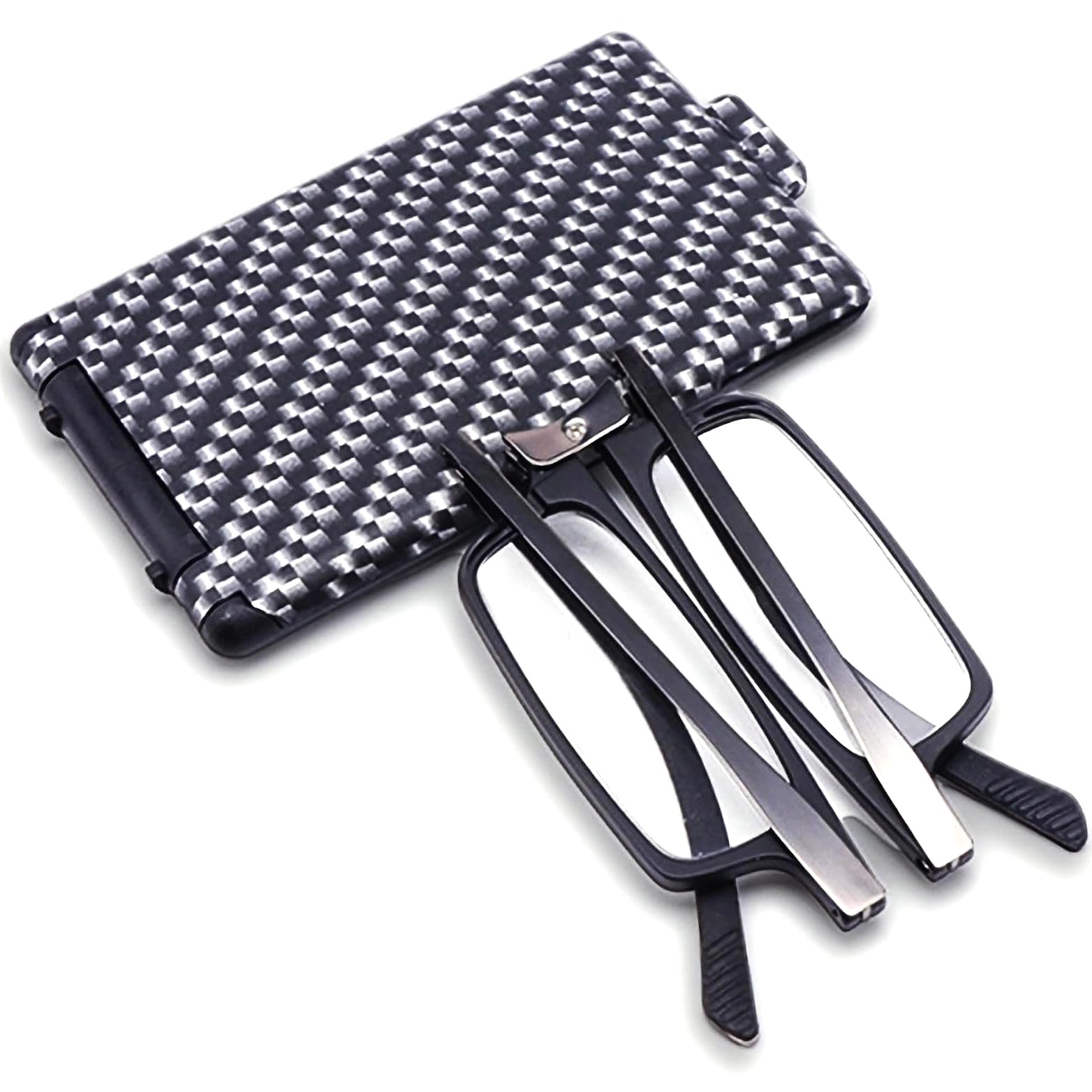 Photo 1 of Missfive Ultra Thin Folding Reading Glasses for Men Women Pocket + Upgrade Portable Flat Hard Case, Designer Foldable Lightweight Readers Durable TR90 Metal Collapsible Travel Eyeglasses, 1.0x