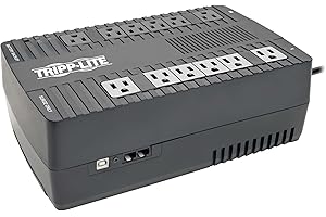 Tripp Lite 750VA UPS Battery Backup Surge Protector, AVR Automatic Voltage Regulation, 12-Outlet Uninterruptible Power Supply, Dataline Protection, 3-Year Warranty & $100,000 Insurance (AVR750U)