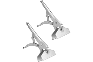 QWORK 10" Locking Sheet Metal Clamp, 2 Pack Welding Locking Plier Tools, Heavy Duty Sheet Metal Grip Tool, Adjustable Opening Nickle Plated Welding Plier
