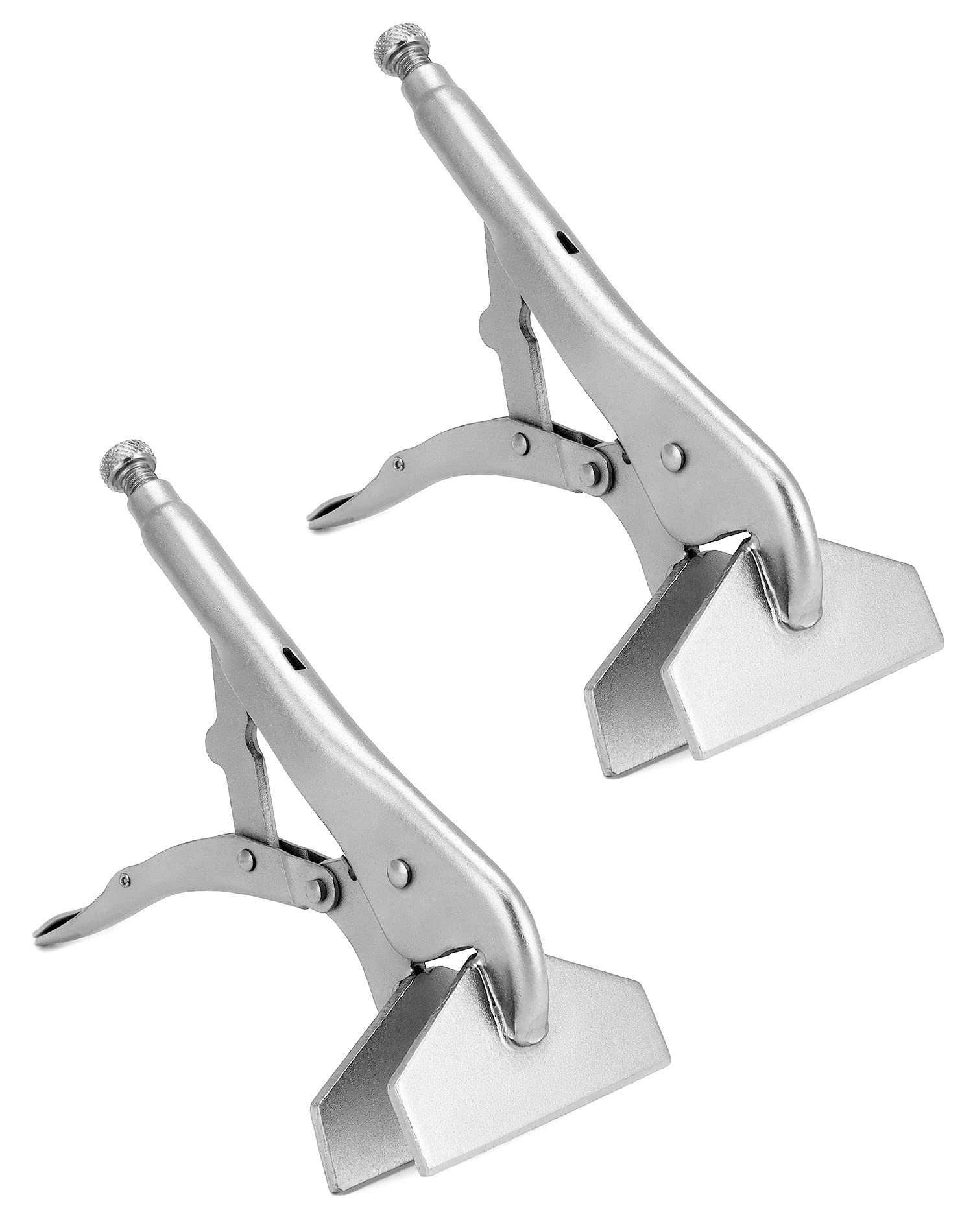 Photo 1 of QWORK 10" Locking Sheet Metal Clamp, 2 Pack Welding Locking Plier Tools, Heavy Duty Sheet Metal Grip Tool, Adjustable Opening Nickle Plated Welding Plier