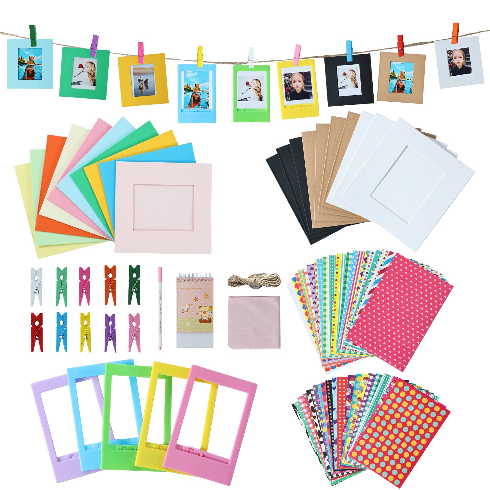 8 in 1 Colorful Bundle Kit Accessories Compatible with Fujifilm Instax Mini 11 90 70 9 8+ 8 LiPlay Instant Camera, Polaroid Snap SnapTouch PIC-300 Z2300 Instant Camera