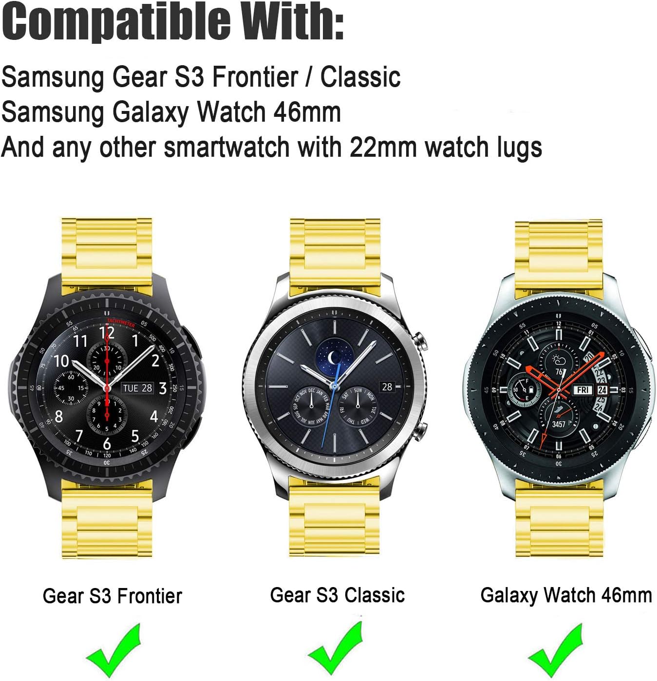 DEALELE Band Compatible para Gear S3 Frontier/Classic/Galaxy Watch ...