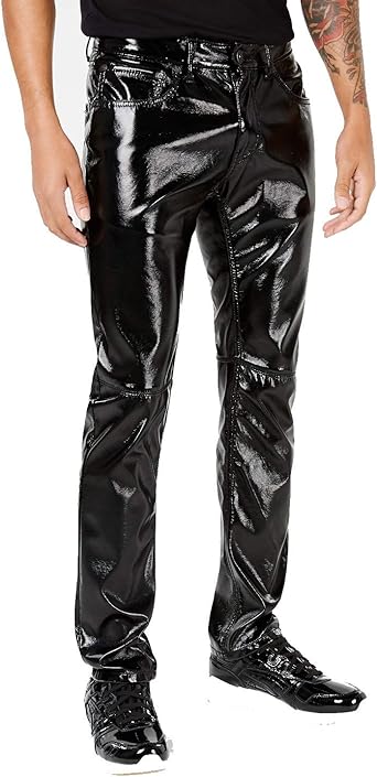 mens faux leather pants amazon