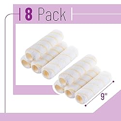 Bates- Paint Roller Covers, 9", Yellow Stripes, 8