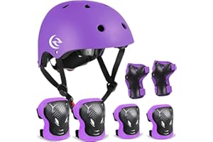 ZLEIOUY Kids Bike Helmet Skateboard Knee Pads - Kids Helmet Elbow Pads Wrist Guards Adjustable for 5~15yrs Girl Boy Kids Protective Gear Set for Sport Cycling Bike Roller Skating Scooter