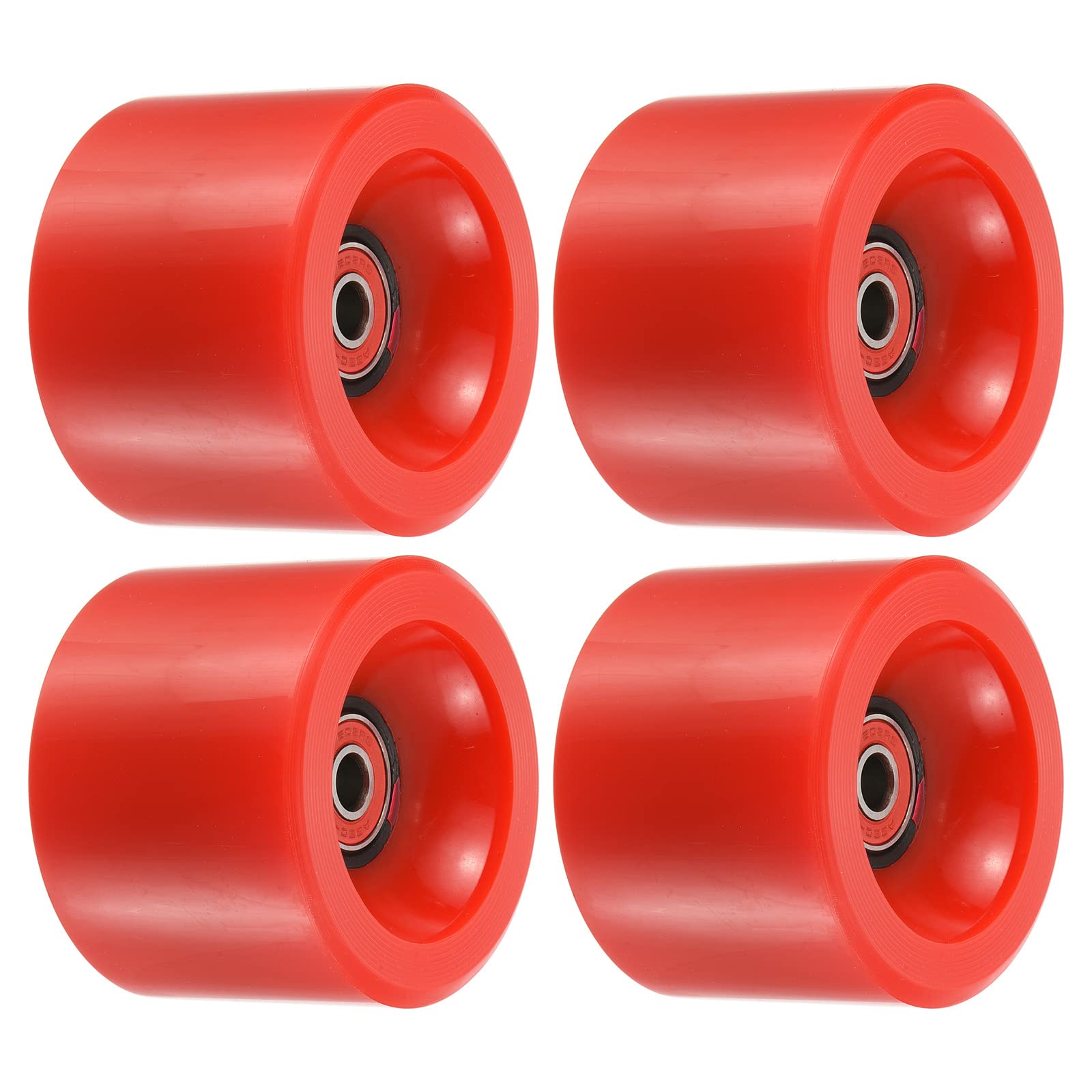 PATIKIL 70mm 78A Longboard Wheels with Red ABEC-9 Bearings, 4 Pack Soft Cruiser Wheels Street Wheels for Skateboards Skateboard Wheel PU, Red