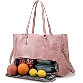 ROYAFAIR Lunch Tote Bag for Women, 15.6 Inch Laptop Bag with Insulated Lunch Compartment