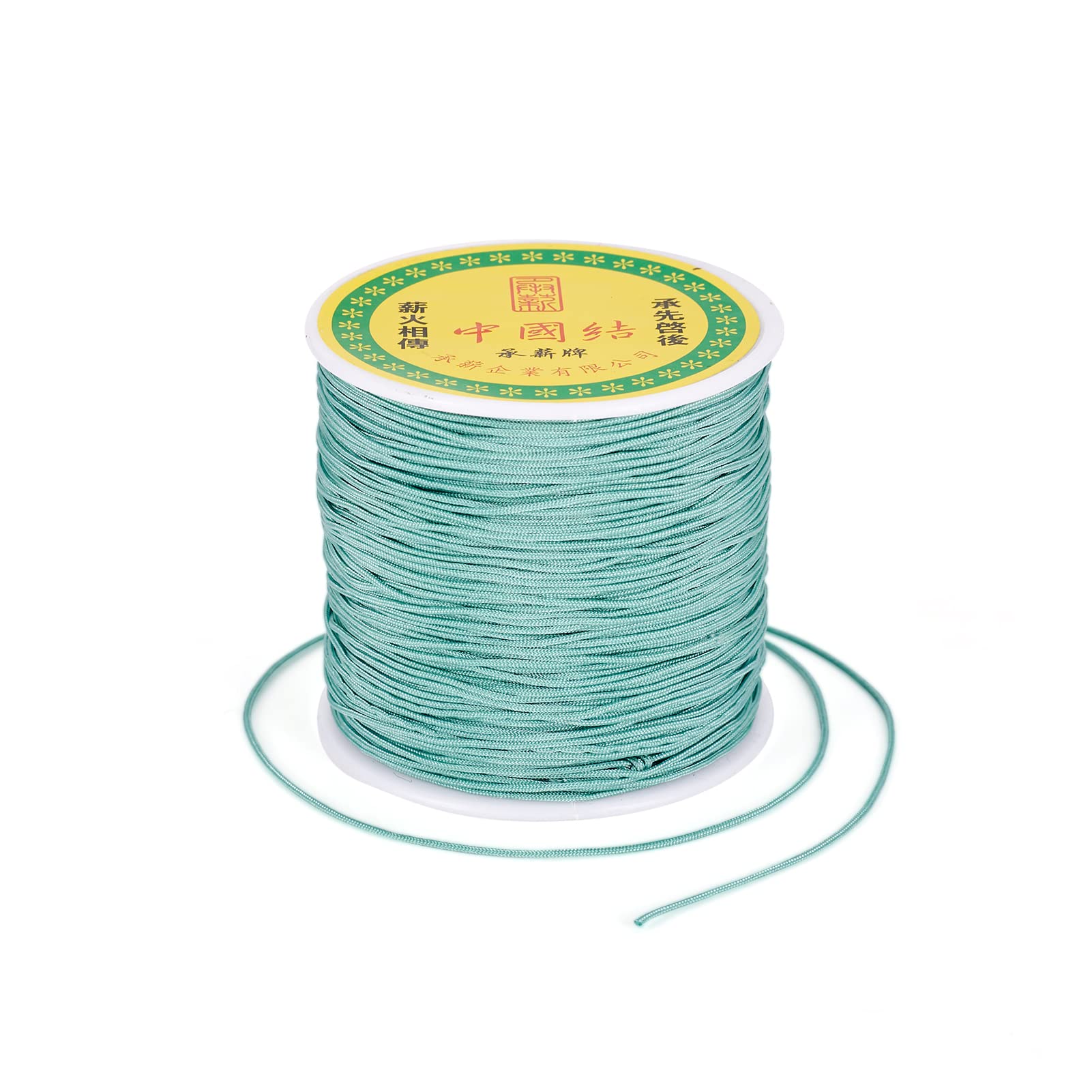 0.8mm Nylon Beading Thread Cord 100yards/roll Macrame Chinese Knotting Cord String for DIY Necklace Bracelet Craft Jewellery Making,DarkSeaGreen — image 1