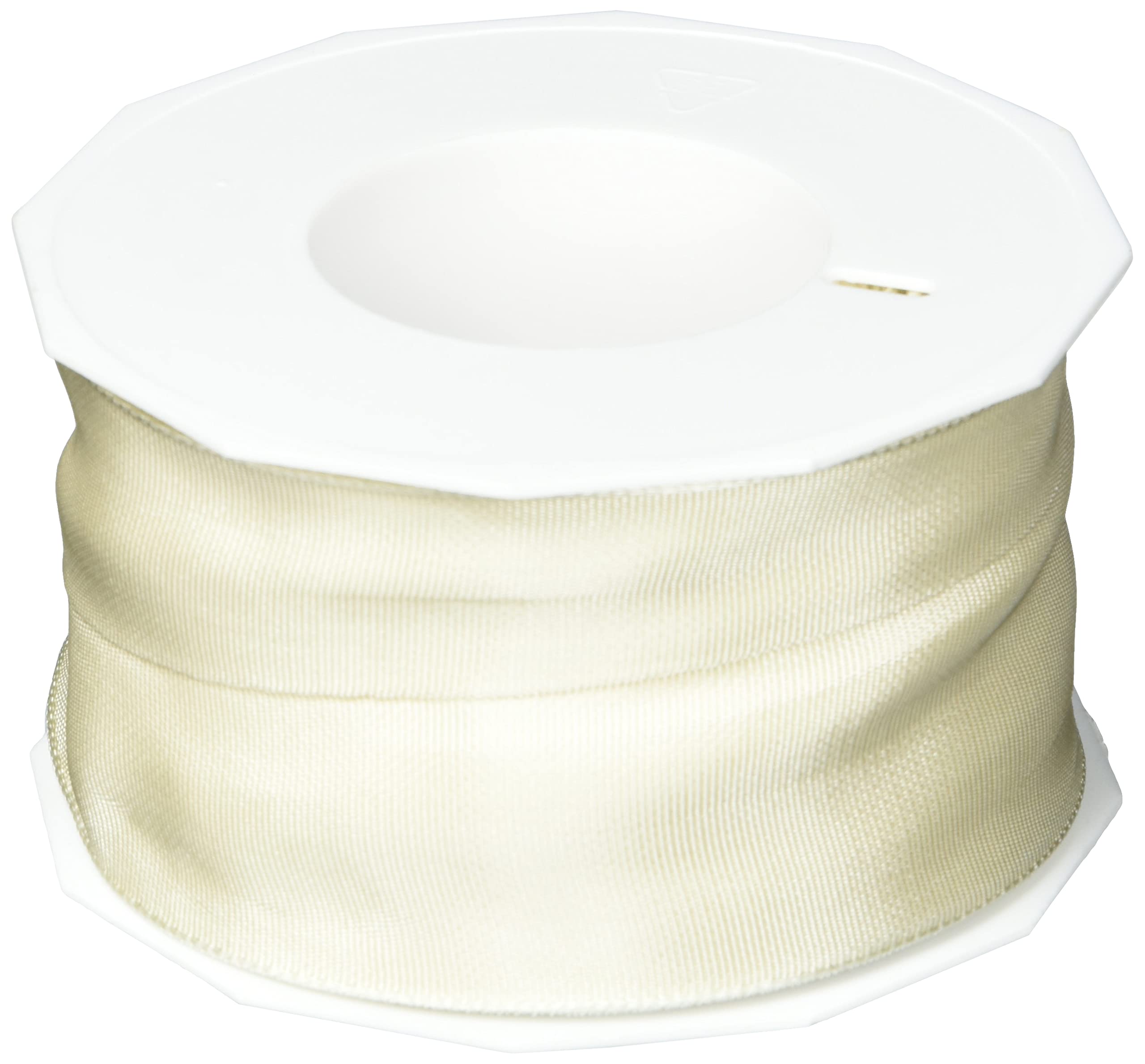 PRÄSENT - Lyon Wired Taffeta Ribbon Champagne 60 mm width, 25 m length