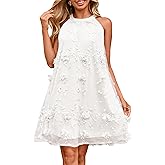Simplee Women Halter Summer Dress Sleeveless Wedding Guest Tulle Mini Dress Flowy Party Cocktail Short Dresses 2026