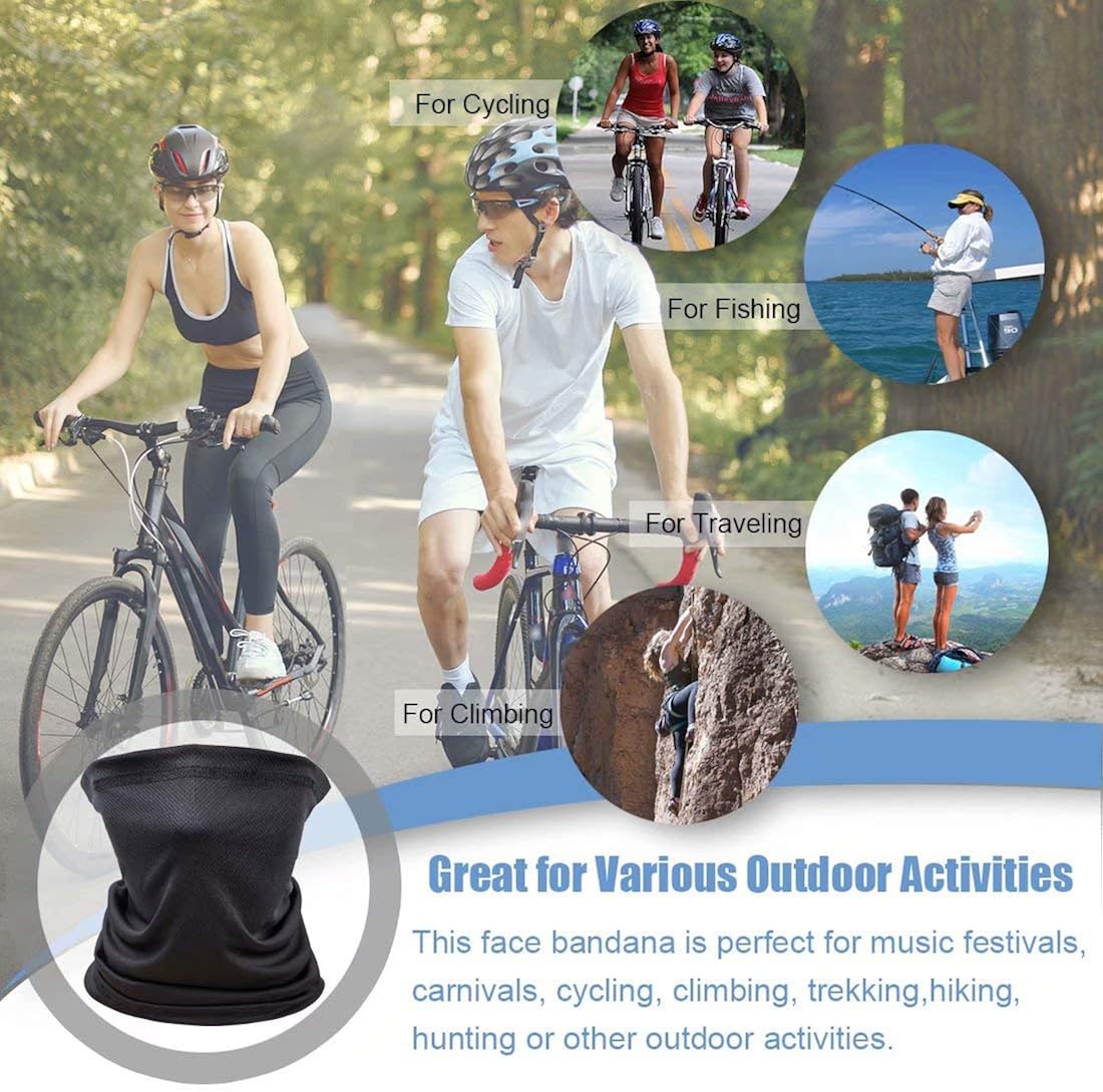 4 Pack Unisex Sun UV Protection Face Bandana Neck Gaiter, Reusable Washable Cloth Fabric Tube Scarf, Motorcycle Hiking Cycling Running Breathable Balaclava Headwear for Men Women-1 at  Men’s Clothing store