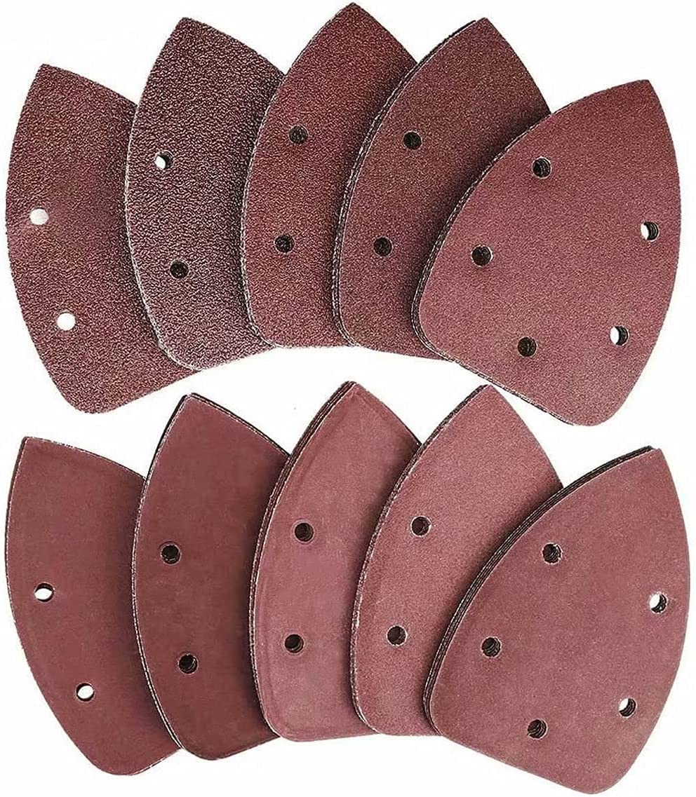 MALAYAS 80PCS Mouse Sander Pads Mouse Sanding Sheets Sandpaper Detail Sander Paper Assorted 40 60 80 100 120 180 240 320 400 800 Grit