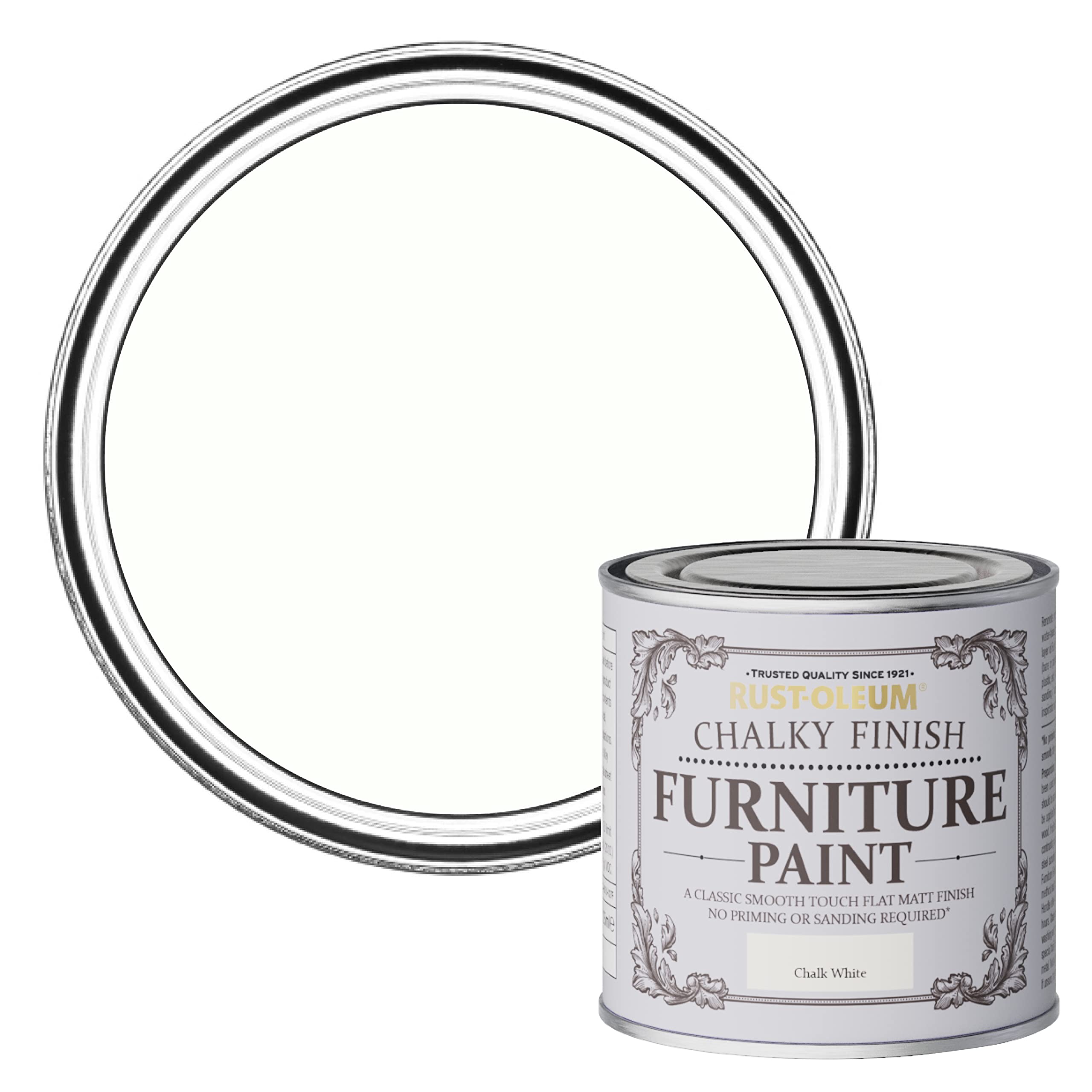 Rust-Oleum AMZ0011 Chalky Furniture Paint Chalk White 125ml
