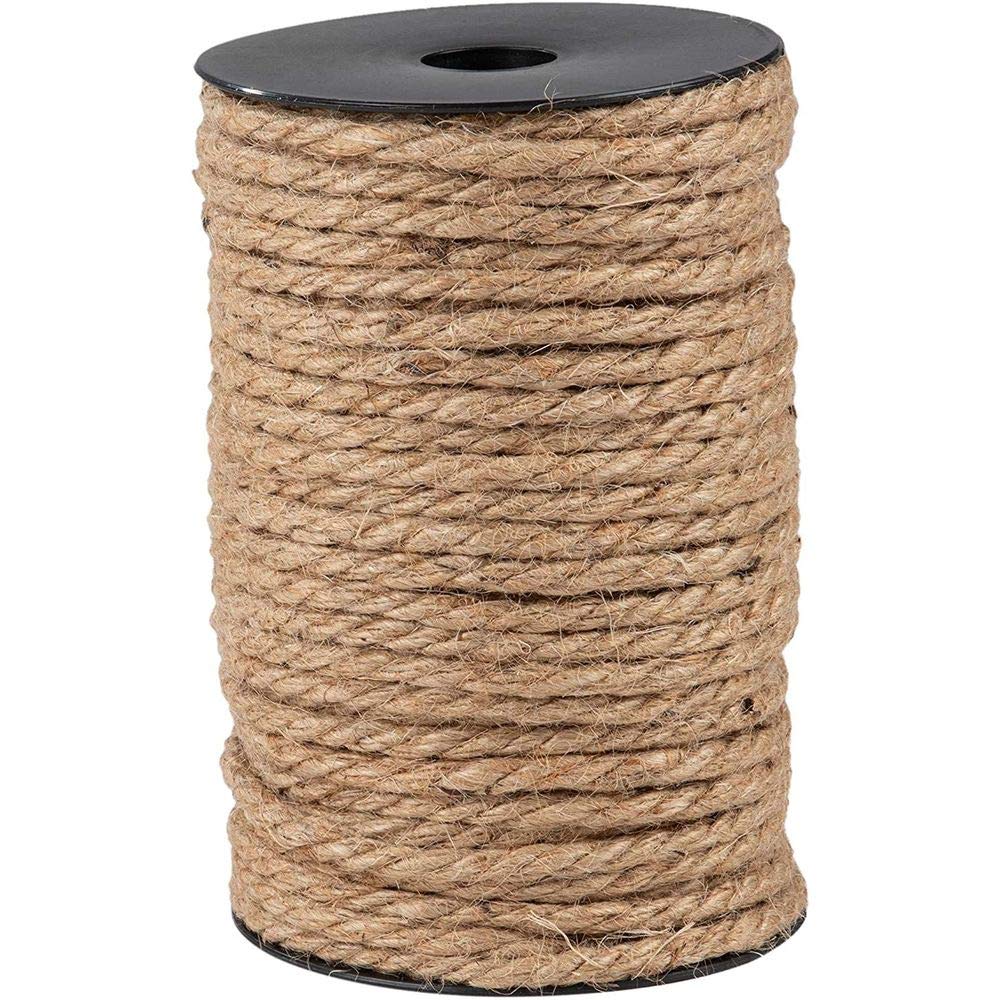Nautical Rope for Crafting, Jute, (Brown, 100 ft)