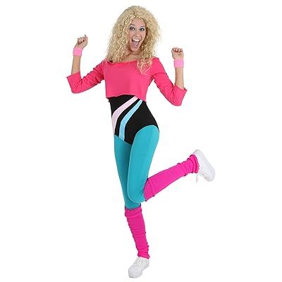 Buy المرأة 80s تجريب فتاة الكبار الرجعية أزياء المرأة زي الهوائية Online In Oman B07zbp7pr1