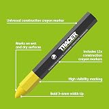 Tracer Construction Lumber Crayon Markers Yellow Pack of 12 Multi Surface view 2