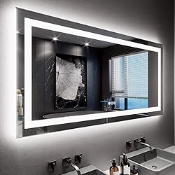 LOAAO 66"X40" LED Mirror for Bathroom, Lighted